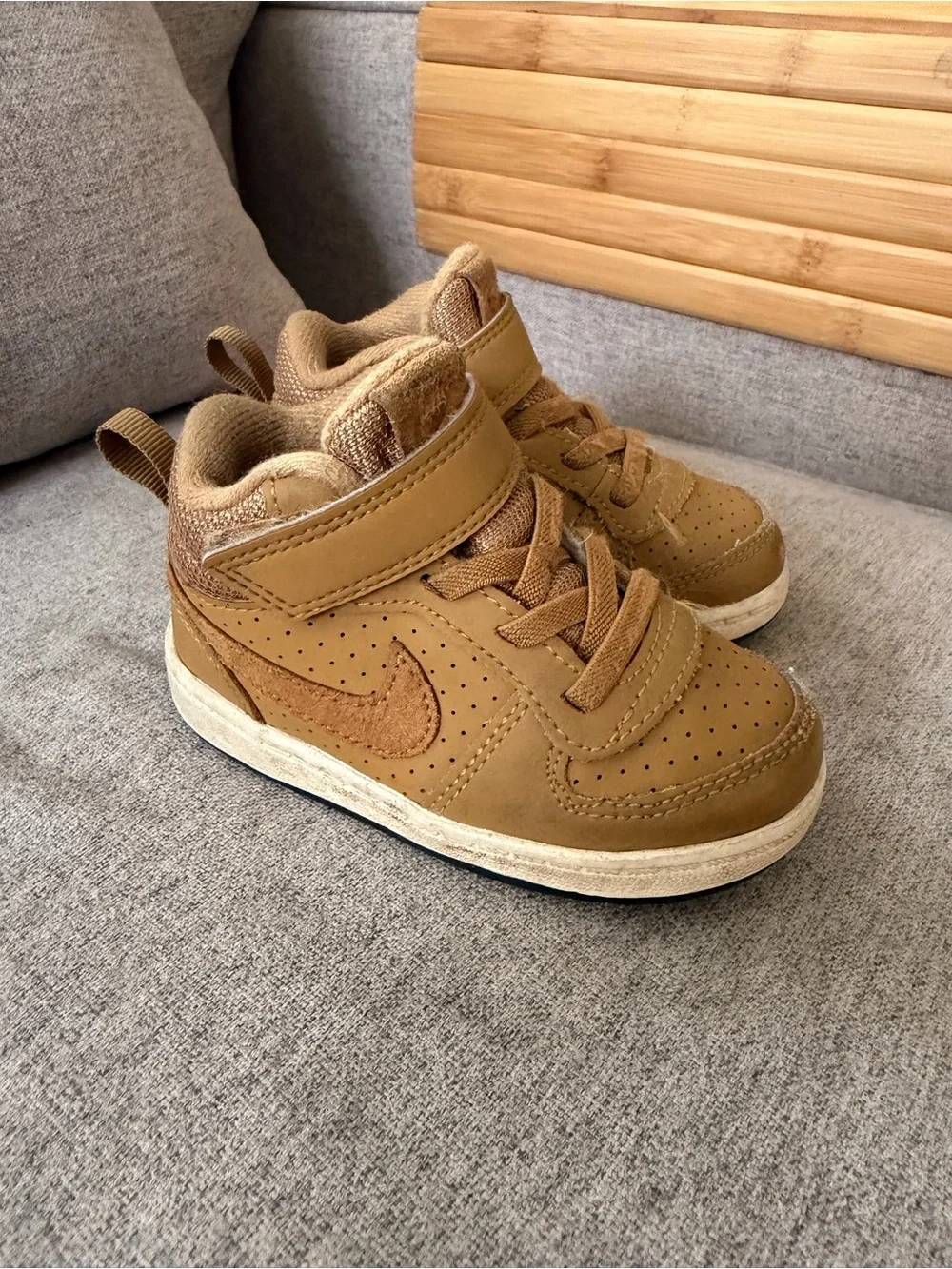 Nike Toddler High-Top Sneakers in Tan Brown